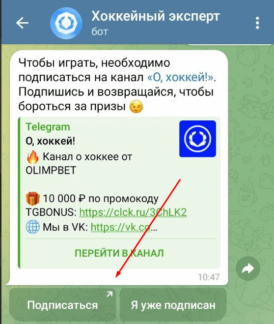 Telegram БК Олимп