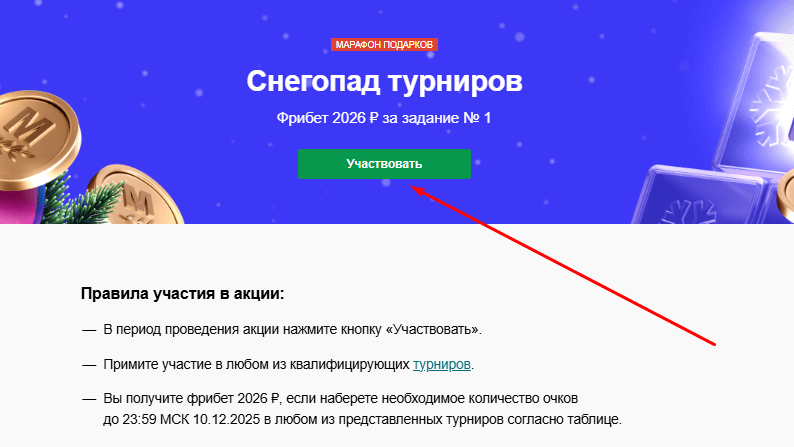 Страница новогодней акции